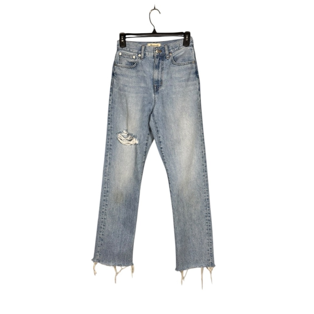 Madewell Womens 90s Straight Jeans Size 24 Denim Festival Light Wash Distressed‎